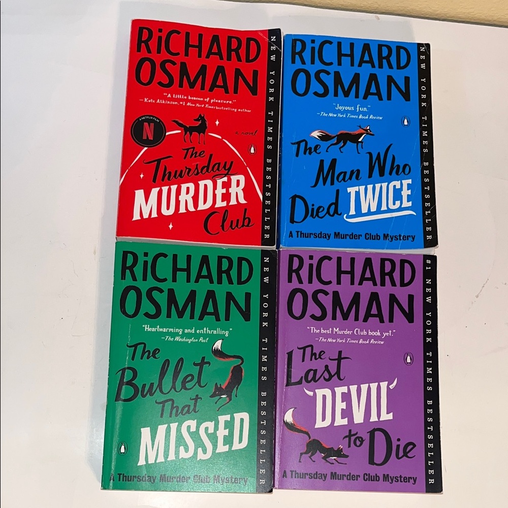Richard Osman Thursday Murder Club 4-Book Set - Red, Blue, Green, Purple